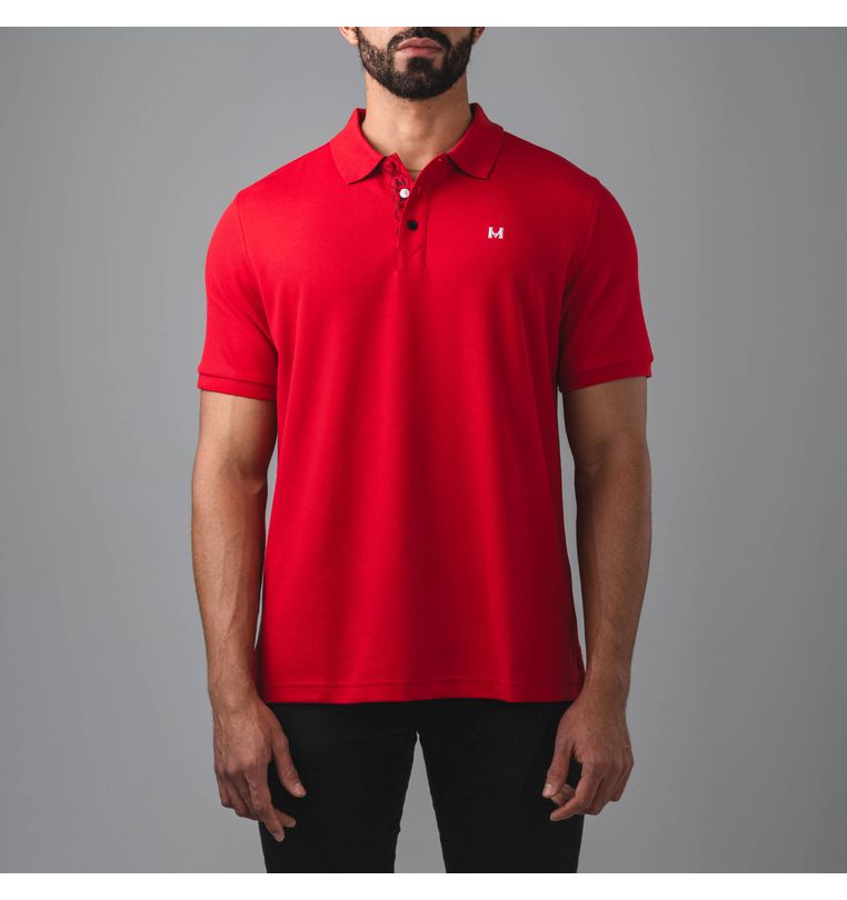 Camiseta-polo-insignia-rojo-Tierra-Arriba-Talla-L